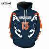 2018 New 3D Print Denver BRONCOS Men Hoodies Sweatshirts Harajuku Pullover Hoodie Long Sleeve Hoody Clothing