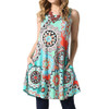 2018 Midi Dress Women Elegant Mandala Print O Neck Mini Dress Tunic Sleeveless Party Dresses Loose Casual Dresses Vestidos