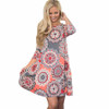 2018 Midi Dress Women Elegant Mandala Print O Neck Mini Dress Tunic Sleeveless Party Dresses Loose Casual Dresses Vestidos