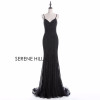 2018 Luxury Nude Gold Diamond Floral Long Evening Dress Spaghetti Straps Pattern Formal Dresses Gown Real Picture BLA6002