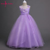 2018 lovely dress for kids Sleeveless Flowers Girls Dresses Bow Appliques for First Communion soft Gown Girls Evening Gowns