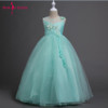 2018 lovely dress for kids Sleeveless Flowers Girls Dresses Bow Appliques for First Communion soft Gown Girls Evening Gowns
