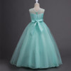 2018 lovely dress for kids Sleeveless Flowers Girls Dresses Bow Appliques for First Communion soft Gown Girls Evening Gowns