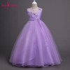 2018 lovely dress for kids Sleeveless Flowers Girls Dresses Bow Appliques for First Communion soft Gown Girls Evening Gowns
