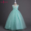 2018 lovely dress for kids Sleeveless Flowers Girls Dresses Bow Appliques for First Communion soft Gown Girls Evening Gowns