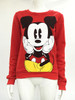 2018 Long-Sleeved Pullovers Mickey Hoodies O-neck Character Printed Red White Kawaii Style sweatshirt for women