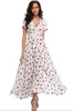 2018 Long Summer Floral Maxi Dress Women Flower Print Casual Split Beach Dress Ladies Elegant Cotton Vintage Boho Party Dresses