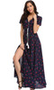 2018 Long Summer Floral Maxi Dress Women Flower Print Casual Split Beach Dress Ladies Elegant Cotton Vintage Boho Party Dresses