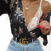 2018 Long Sleeve Women's Shirts V Neck Floral Printed Casual Blouse Tops Flower Fitness Women Top Winter Women Clothing
