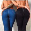 2018 Long Jeans Women Basic Classic mid Waist Skinny Pencil Blue Denim Pants 2018 Autumn Back Zipper little Stretch Jeans woman
