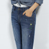 2018 LEIJIJEANS New Arrival Boyfriend Jeans Women Plus Size Bleached Design Printed Jeans Mid Waist Low Elastic Straight Jeans