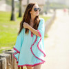 2018 Lace Chiffon puff Fuzzy balls Beach dress fringed tassels robes blouson Tunics Sun block shawl sheer smock frock
