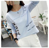 2018 Korean New Women Long Sleeve T-shirt Fashion Letter Printed Kawaii Student T shirt Casual Women Tops Roupa Feminina