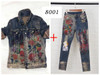 2018 jeans woman casual stretch denim 3D print Painted Pattern jeans women's pants and girl skinny jeans trouser A351
