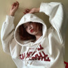 2018 Japanese Harajuku BF Loose Hooded Hoodies Women Autumn Korean Fashion Letter Print Casual Streetwear Oversized Sweatshirt