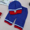2018 Infant Sport Costume Newborn Knitted Pants Blue Red Newborn Photography Props Baby Handmade Crochet Accessories Outfit