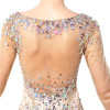 2018 Hot Sexy Sparkling Long Sleeve Cocktail Dresses Tulle Straight V-Neck Dress Short Mini Women Party Beading Prom Gowns