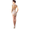2018 Hot Sexy Sparkling Long Sleeve Cocktail Dresses Tulle Straight V-Neck Dress Short Mini Women Party Beading Prom Gowns