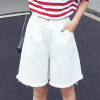 2018 Hot Summer Jeans Elastic High Waist Knee Length Pants Jeans Denim Shorts For Women Shorts Jeans Woman Black White Plus Size