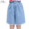 2018 Hot Summer Jeans Elastic High Waist Knee Length Pants Jeans Denim Shorts For Women Shorts Jeans Woman Black White Plus Size