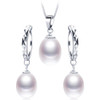 2018 Hot Selling 925 sterling silver jewelry sets 100% natural freshwater pearl jewelry for women 4 colors with gift box Lindo