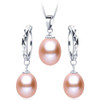 2018 Hot Selling 925 sterling silver jewelry sets 100% natural freshwater pearl jewelry for women 4 colors with gift box Lindo