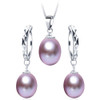 2018 Hot Selling 925 sterling silver jewelry sets 100% natural freshwater pearl jewelry for women 4 colors with gift box Lindo