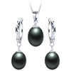 2018 Hot Selling 925 sterling silver jewelry sets 100% natural freshwater pearl jewelry for women 4 colors with gift box Lindo