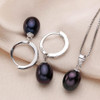 2018 Hot Selling 925 sterling silver jewelry sets 100% natural freshwater pearl jewelry for women 4 colors with gift box Lindo