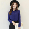2018 Hot Sale Women Shirts Blouses Long Sleeve Turn-Down Collar Solid Ladies Chiffon Blouse Tops OL Office Style Chemise Femme
