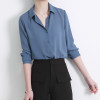 2018 Hot Sale Women Shirts Blouses Long Sleeve Turn-Down Collar Solid Ladies Chiffon Blouse Tops OL Office Style Chemise Femme