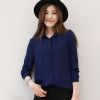 2018 Hot Sale Women Shirts Blouses Long Sleeve Turn-Down Collar Solid Ladies Chiffon Blouse Tops OL Office Style Chemise Femme