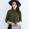 2018 Hot Sale Women Shirts Blouses Long Sleeve Turn-Down Collar Solid Ladies Chiffon Blouse Tops OL Office Style Chemise Femme