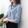 2018 Hot Sale Women Shirts Blouses Long Sleeve Turn-Down Collar Solid Ladies Chiffon Blouse Tops OL Office Style Chemise Femme