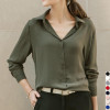 2018 Hot Sale Women Shirts Blouses Long Sleeve Turn-Down Collar Solid Ladies Chiffon Blouse Tops OL Office Style Chemise Femme