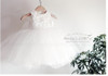 Baby Christening Gown White Tulle Infant Princess Baptism Dress Toddler Baby Girls Party Wedding Dresses Size 3-24Month