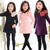 Baby children clothing 2017 new spring sweet flower bow lace girls dresses kids princess girls clothes baby girl party dress