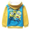 Baby Boys Winter Coral Velvet Minions School Jacket Children Boys Warm Sweater Minions Kids Fleece Coat Baby Cartoon Clothing