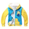 Baby Boys Winter Coral Velvet Minions School Jacket Children Boys Warm Sweater Minions Kids Fleece Coat Baby Cartoon Clothing