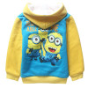 Baby Boys Winter Coral Velvet Minions School Jacket Children Boys Warm Sweater Minions Kids Fleece Coat Baby Cartoon Clothing