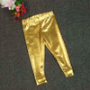 Baby Boys Pants Infant Fashion Full Length Girls Leggings Faux Leather Gilding Skinny Kids Pants