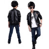 baby boys Leather jacket Kids clothes boys PU Jacket Children sping fashion embroidery Leather Outwear Baby boys Coats 7~15 T