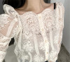 Neploe Lace Blouses Sexy Womens Blouse Ladies Off Shoulder Tops Korean Casual Blouse 2018 Long Sleeve Black White Shirts 34801