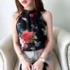 Neploe Chiffon Blouse Sleeveless Halter Shirt Stripe/Flower/Dot/Solid Tops 2018 Summer Woman Fashion Elegant Blusas 34714