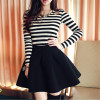 Neophil 2016 Winter Black Red High Waist Plus Size Pleated Space Cotton Ball Gown Short Mini Skirts Girls School Work Wear S0907