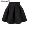 Neophil 2016 Winter Black Red High Waist Plus Size Pleated Space Cotton Ball Gown Short Mini Skirts Girls School Work Wear S0907