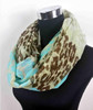 Neon Color Leopard Print Infinity Scarf Snood Women's Party Event Accessories Gift for Her, Free Shipping