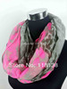 Neon Color Leopard Print Infinity Scarf Snood Women's Party Event Accessories Gift for Her, Free Shipping