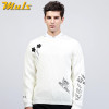 Muls mens pullover sweaters thick O neck letter design brand clothing sweater men autumn winter black white male jersey MS8926
