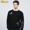 Muls mens pullover sweaters thick O neck letter design brand clothing sweater men autumn winter black white male jersey MS8926
